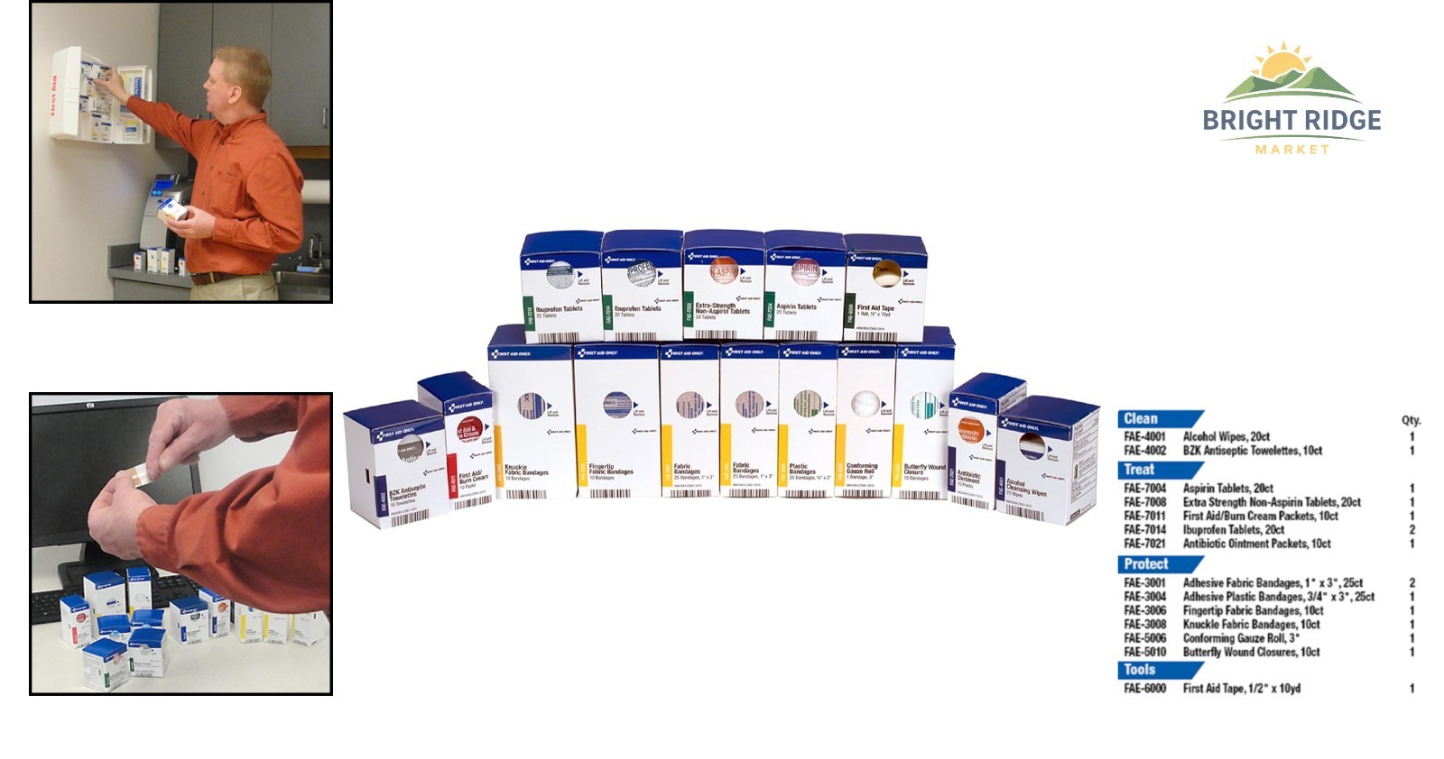 First Aid Refill Kit for 50 Individuals, Compact Box with 237 Medical Essentials