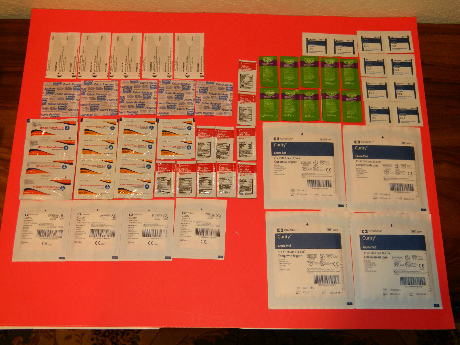 124 Item Custom Wound Prep and Care First Aid Kit Refill.