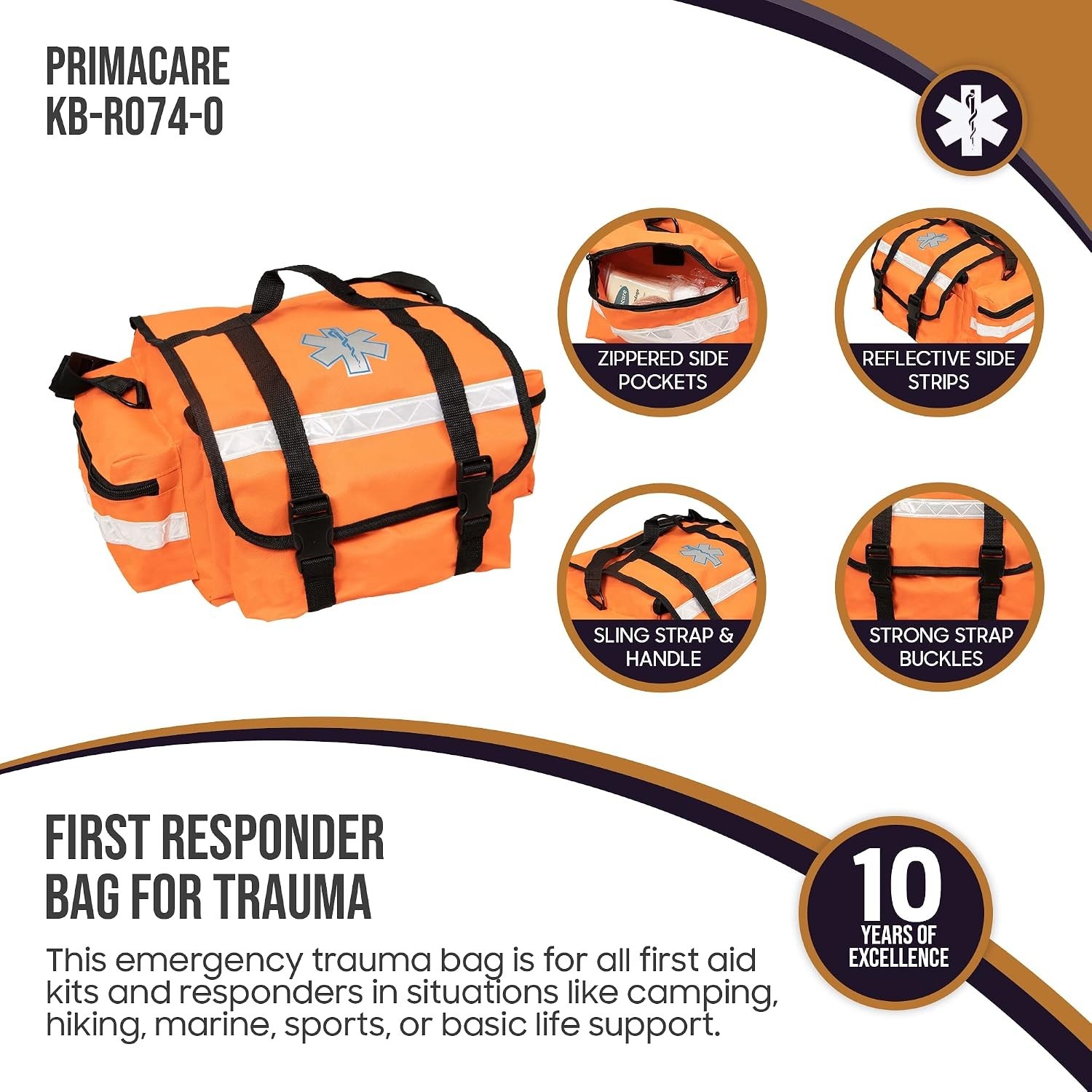 Durable Personalized EMT Trauma Bag – Optimized 17" x 9" x 7" for Quick Response