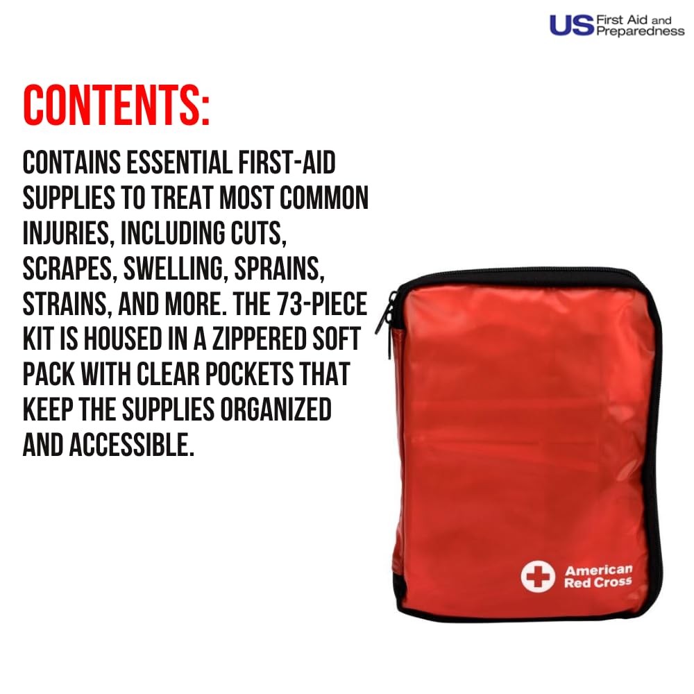 American Red Cross Officially Licensed Product, First Aid Kit, 73 Piece Emerg…