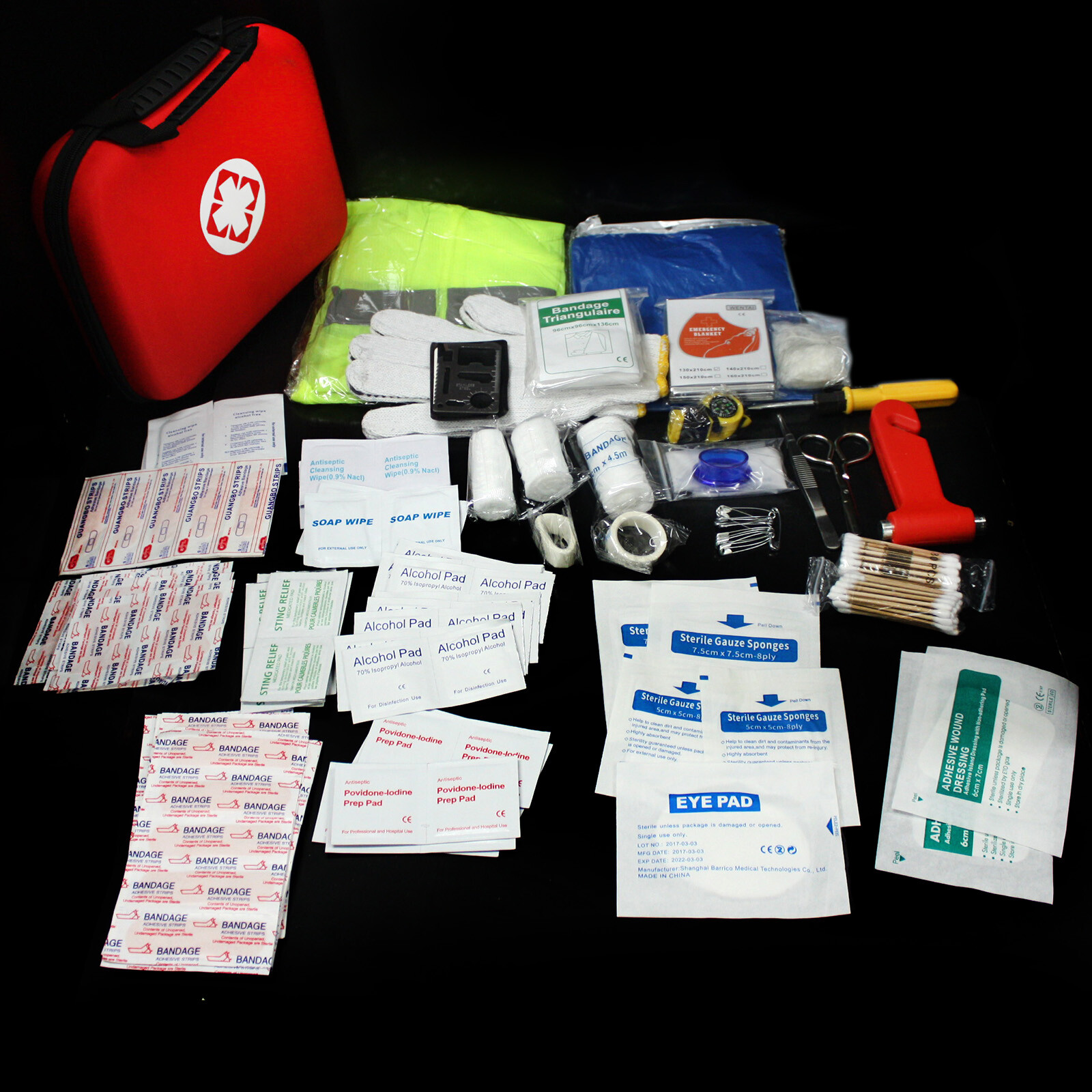 35 Kind 233pc First Aid Kit Emergency Bag Outdoor Camping Hunting Home Car