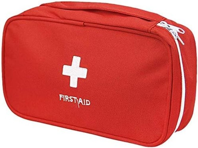 Portable Red First Aid Kit – Ideal Size for Cars, Bags, and Outdoor Adventures