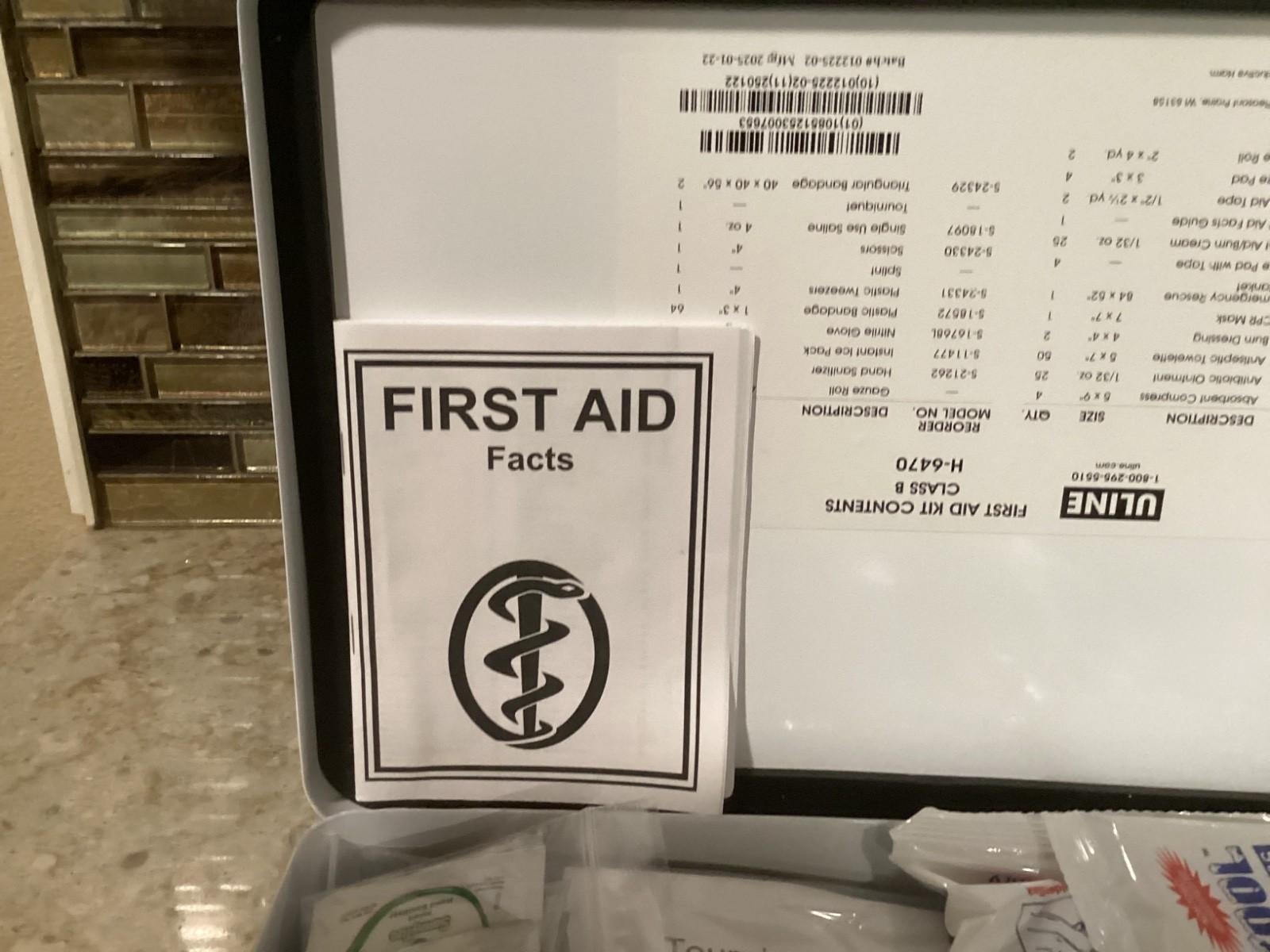 ULINE ~ FIRST AID KIT ~ H-6470 Class B ~ 50 Person Kit ~ BRAND NEW in Metal Box