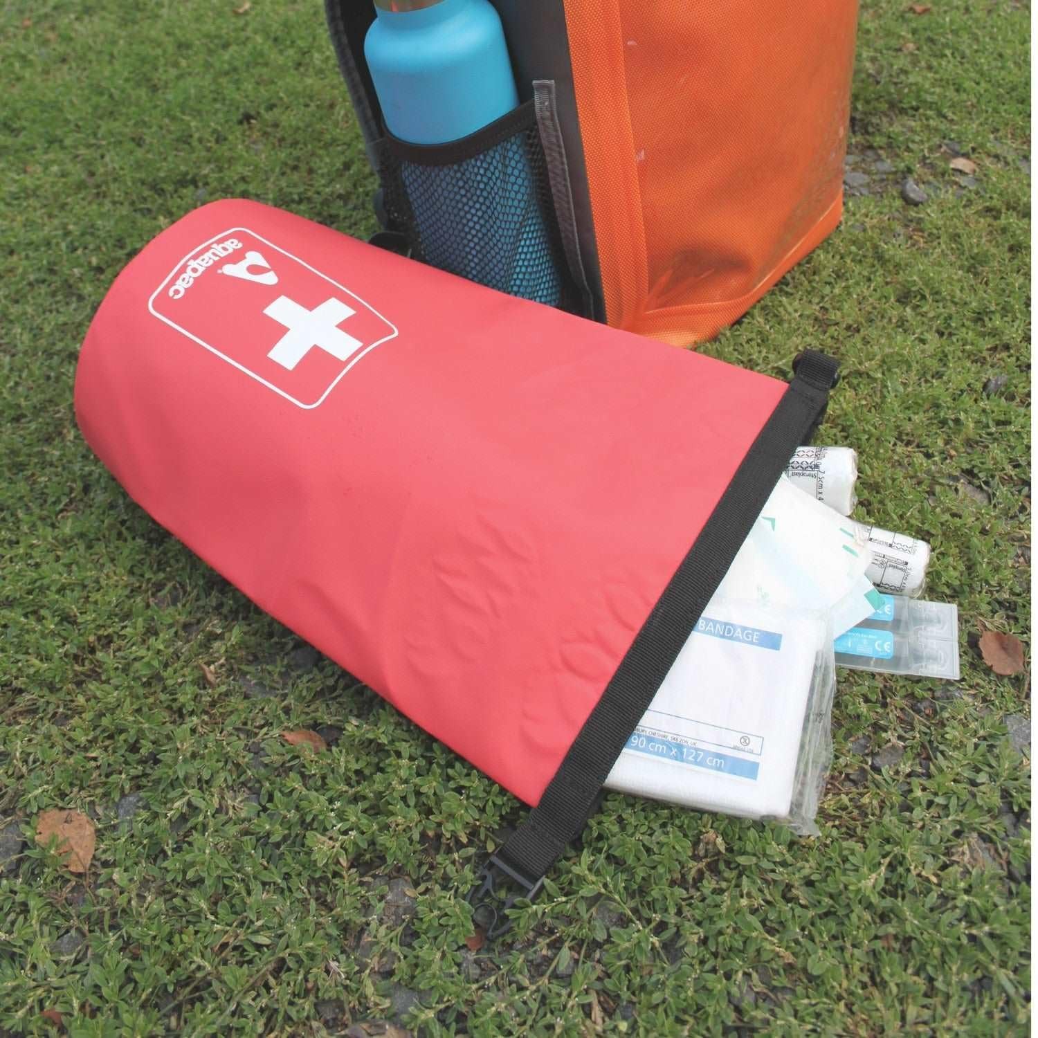 Waterproof First Aid Kit Dry Bag for Emergency Use with Secure Buckle – Red