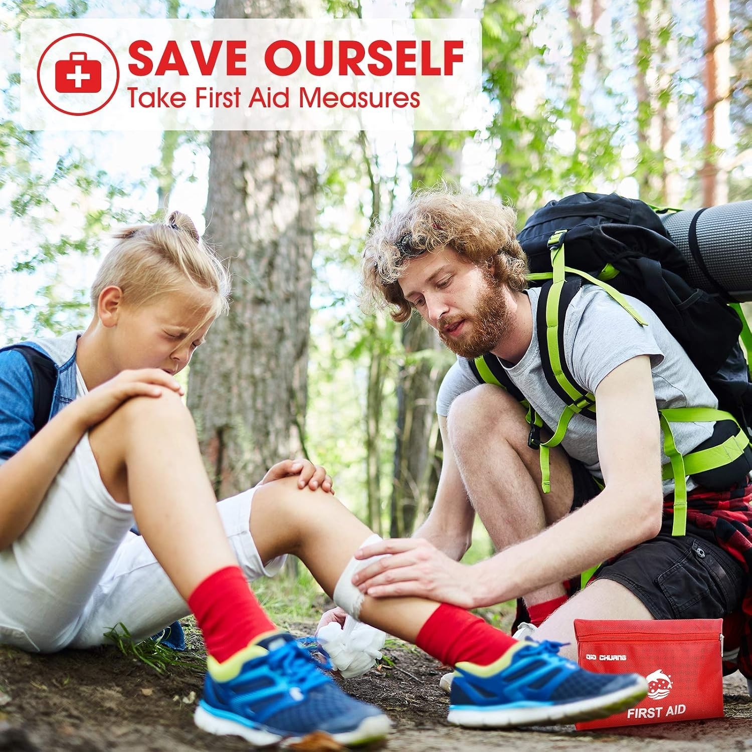 Portable First Aid Kit with 87 Essential Pieces – Perfect for Car & Adventure
