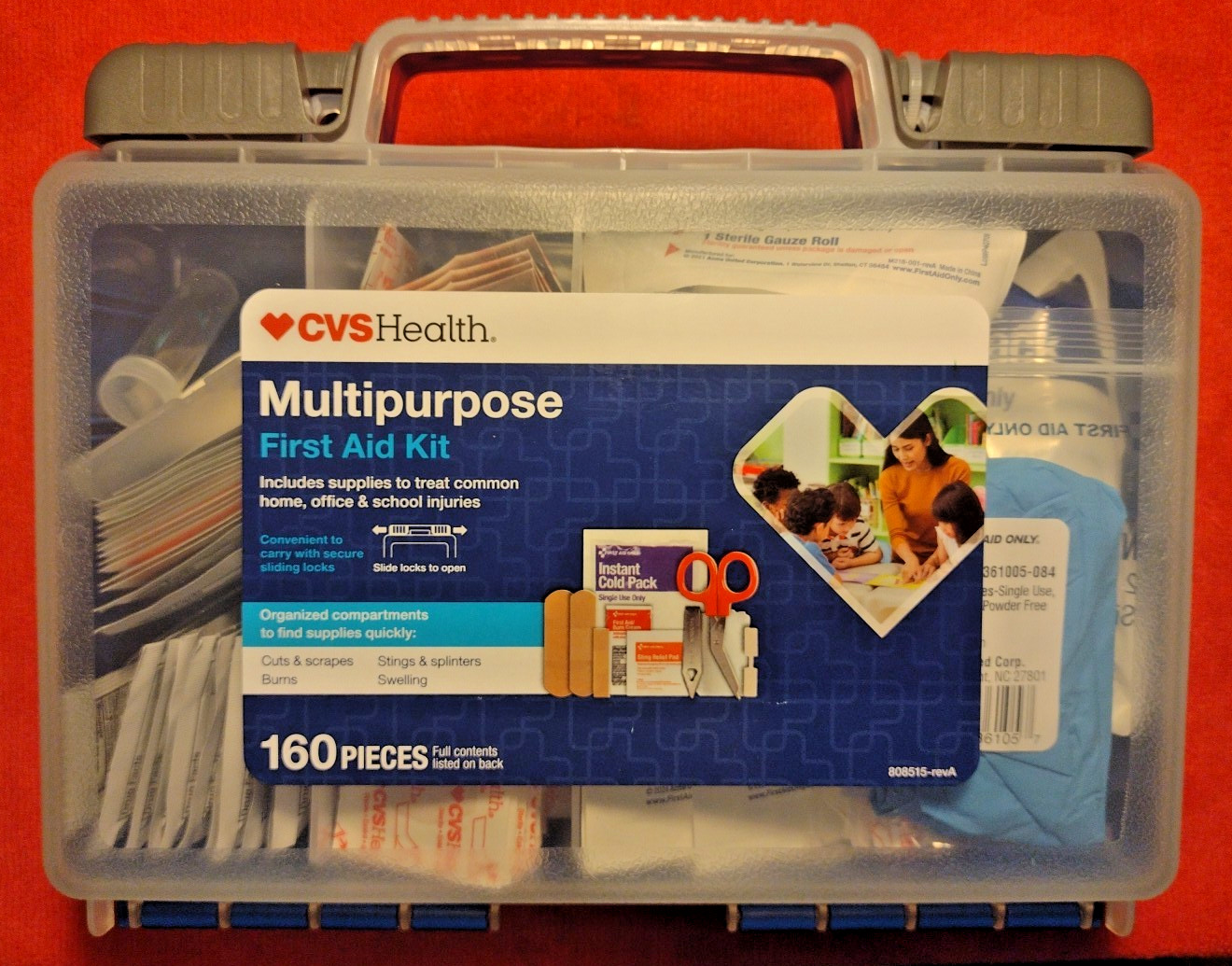 First Aid Kit CVS HEALTH Multipurpose 160 pieces #243909 NEW FACTORY SEALED