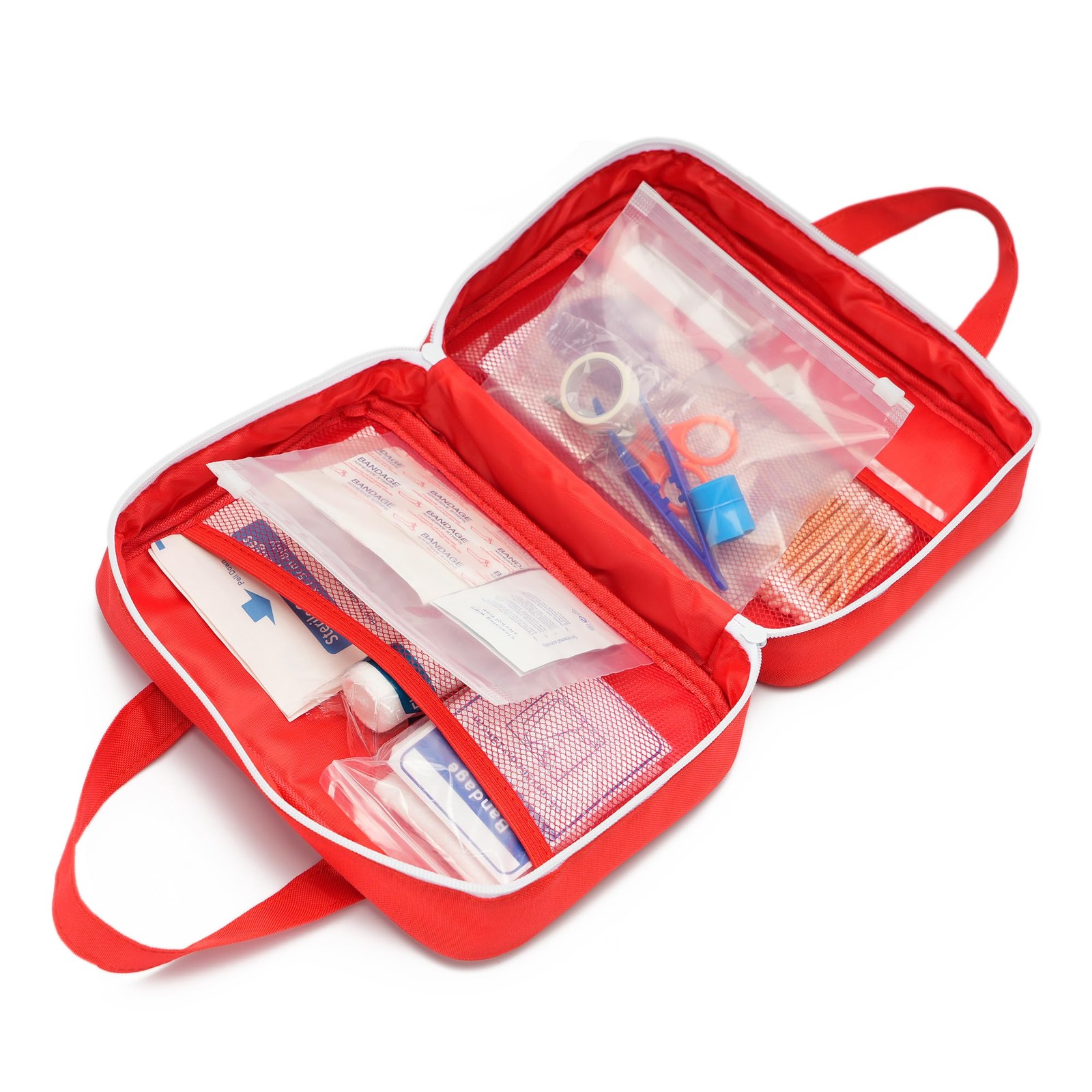 TOPASION Compact Empty First Aid Kit Bag Emergency 9.5" x 6.7" x 3.5", Blue