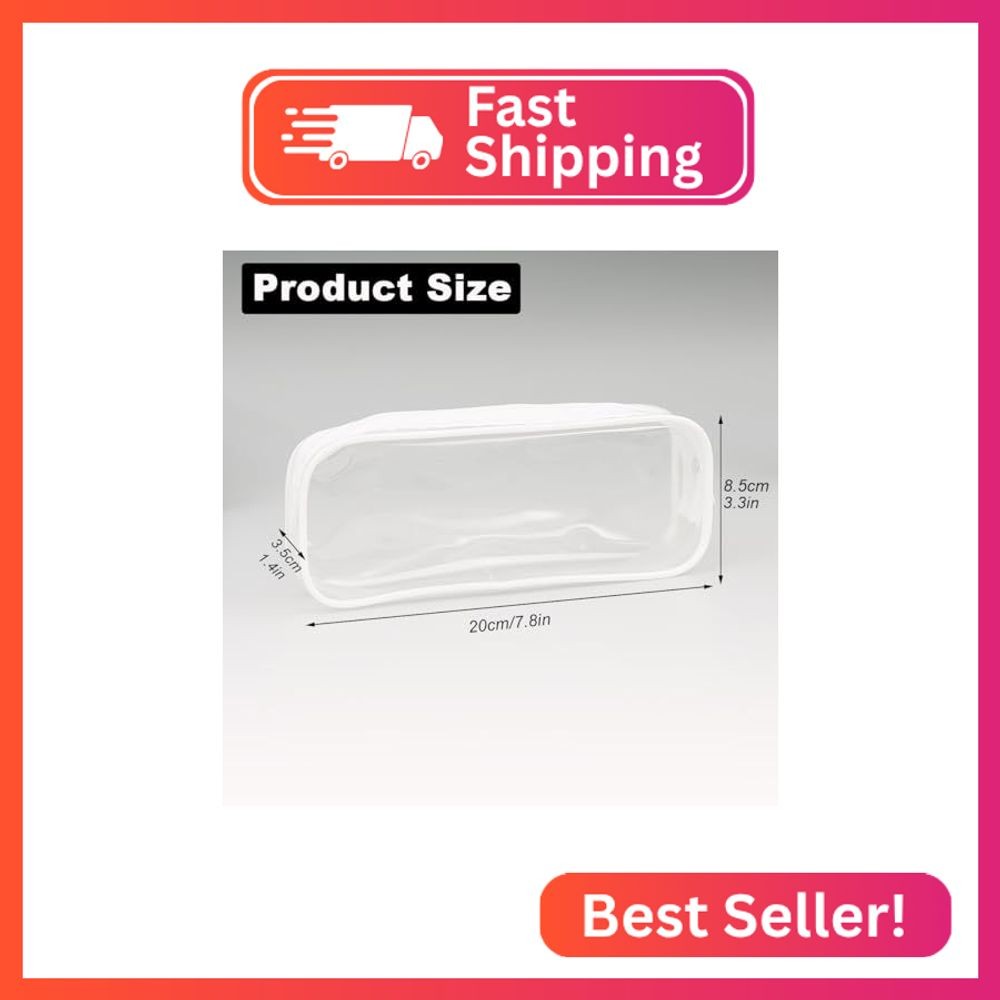 GAQWOK 2Pcs Clear Toiletry Bags for Traveling – Black and White Set | Convenient
