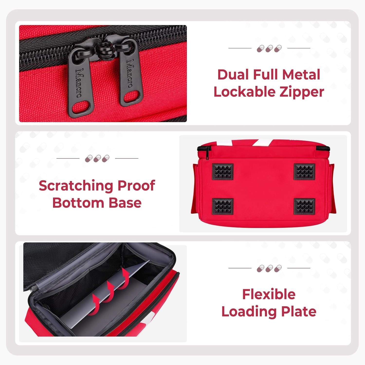 Medical Bag for Nurses & EMT – Multi-Pocket First Aid Travel Organizer – Empty
