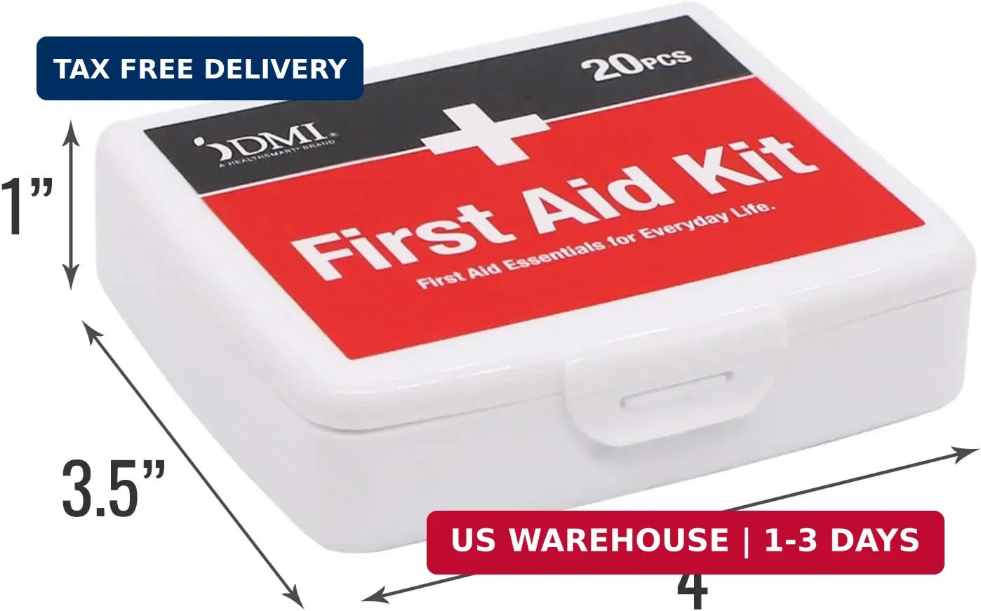 DMI First-Aid Kit, Mini 20-Piece, Small and Compact All-Purpose Use for Minor Cu