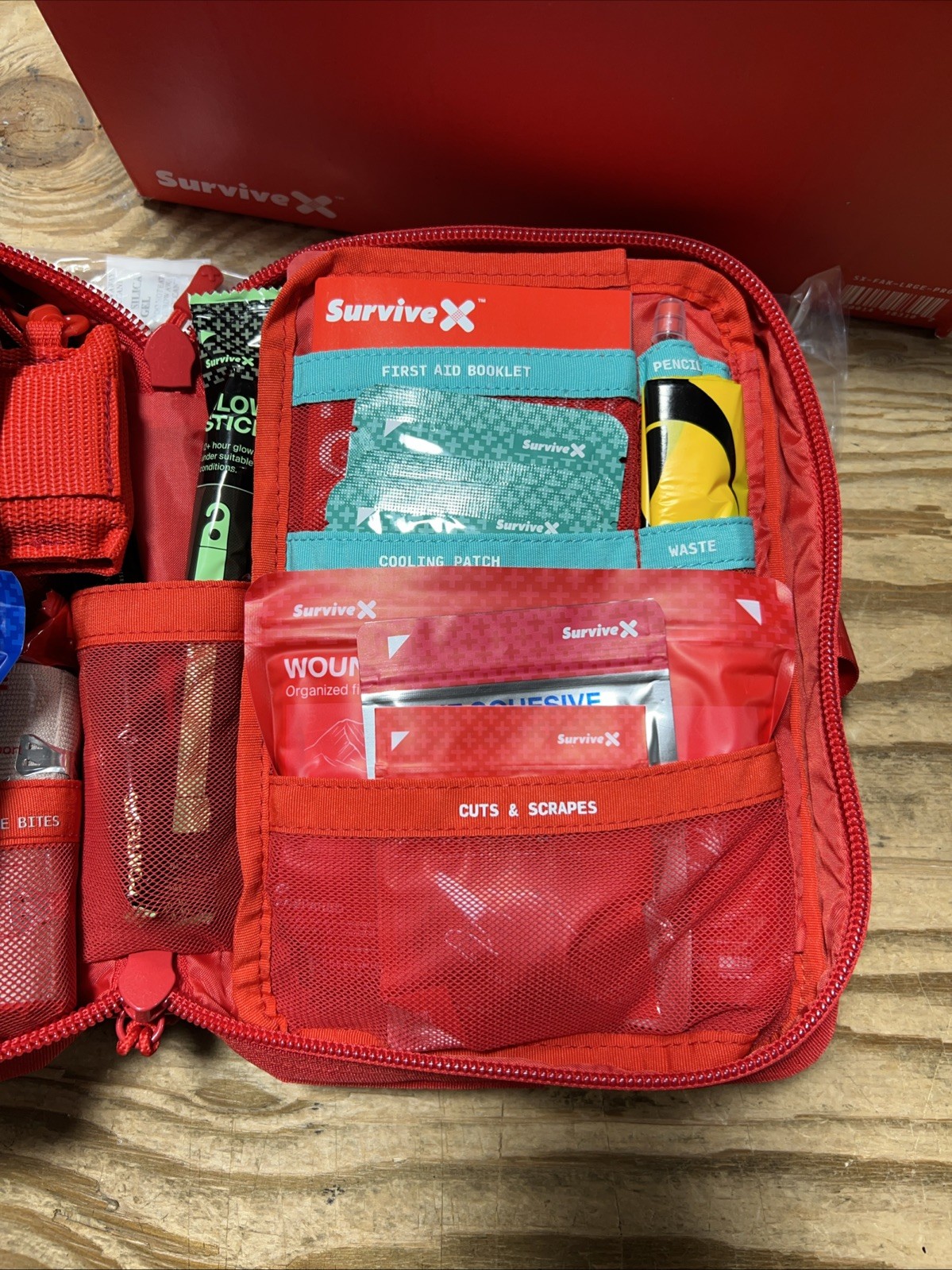 SurviveX Large Pro First Aid Kit for Car, Travel & Home – Pro, Red