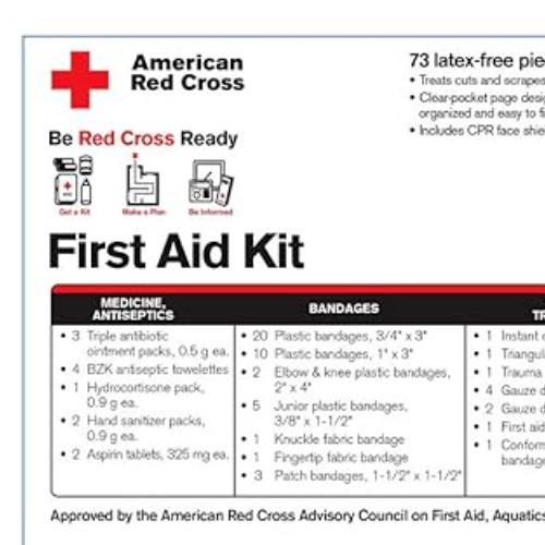 NWOT Be Red Cross Ready First Aid Kit, 73 Latex-Free Pieces, Home,Sports,Outdoor