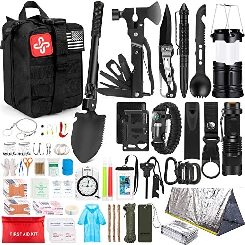 Survival Kit, 250Pcs Survival Gear First Aid Kit with Molle System Compatible…