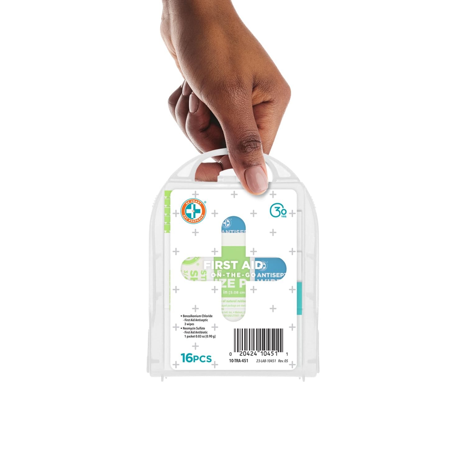 Be Smart Get Prepared Compact First Aid Kit, FSA/ 16 Count (Pack of 1), White