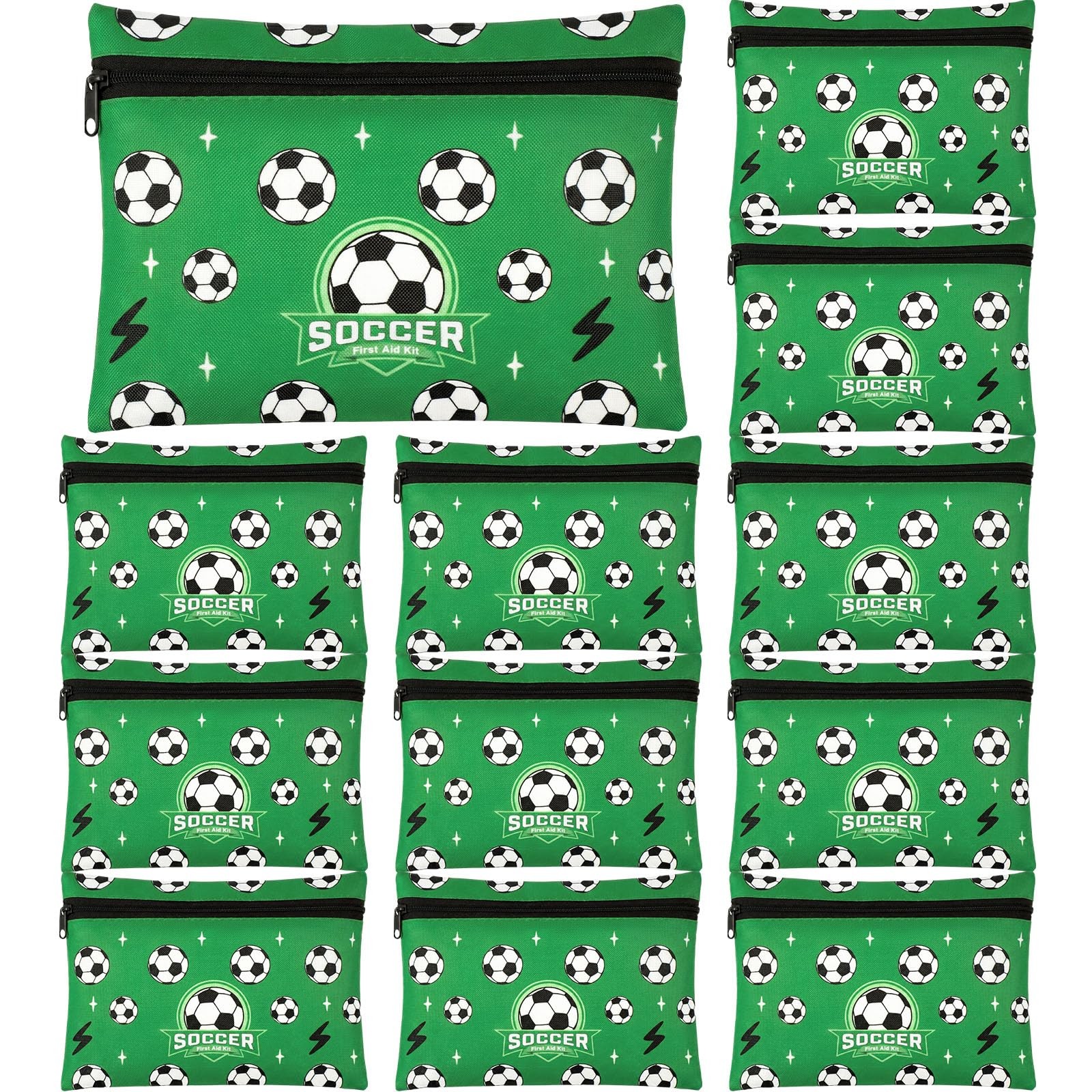 Tudomro 12 Pcs Soccer Team Gifts First Aid Empty Bags, Portable Waterproof Zi…