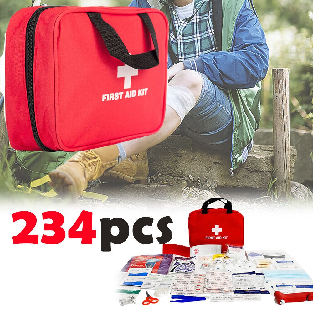 234 pcs First Aid Kit Emergency Bag Home Car Outdoor All Purpose Kit Portable US