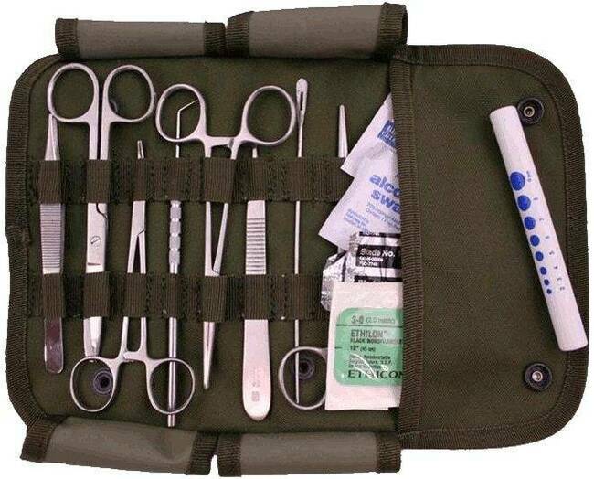 FIRST AID Surgical Kit ELITE STOCKED Field Medic Suture Trauma Survival 1st Aid