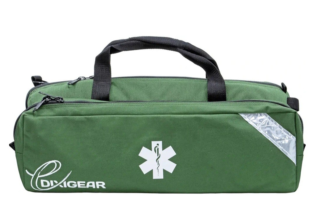 O2 Duffle Responder Bag for Medical Supplies with Side Pocket – Green
