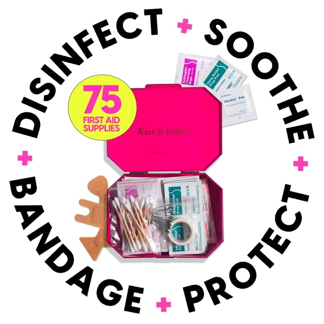 Compact First Aid Kit – 75 Essential Supplies, Bandages & Wipes – TSA Approved M