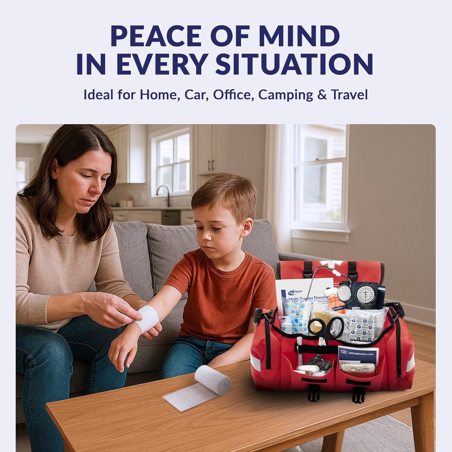 Complete Emergency Response First Aid Kit Trauma Bag – 415 Piece Fully Stocked S