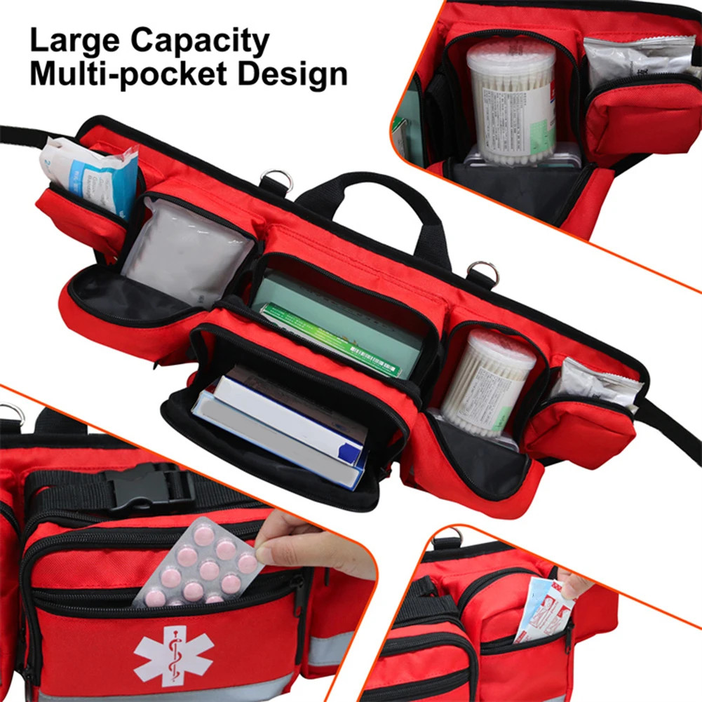 First Aid Kit Medi-cal Bag For Hiking Travel Home Emergency Treatment Case Red