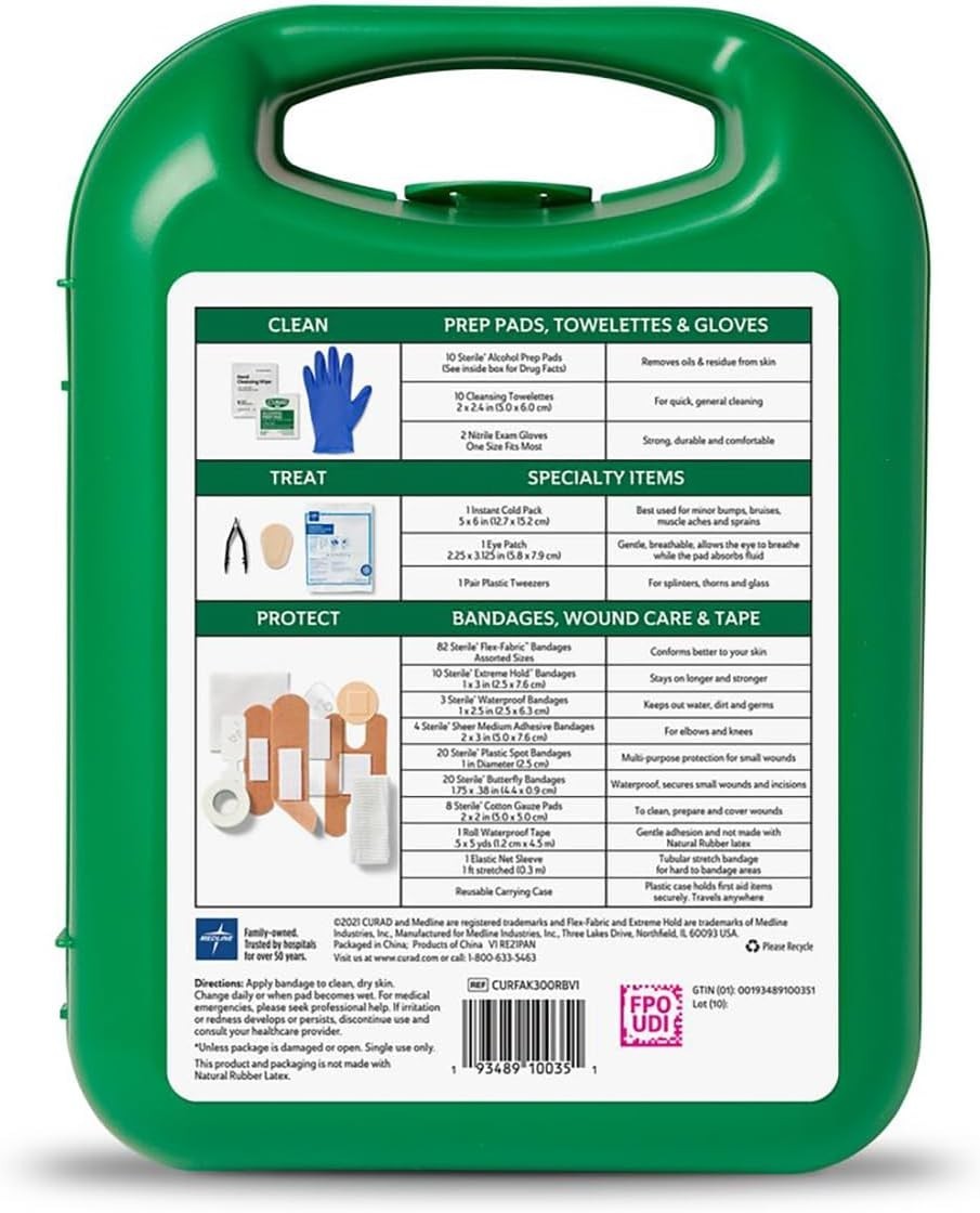 Complete 175-Piece First Aid Kit in Portable Case – Essential Emergency Supplies