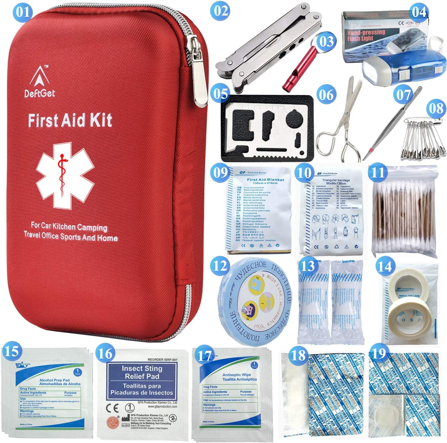 163-Piece Waterproof First Aid Kit,IFAK Molle System Portable Emergency Survival