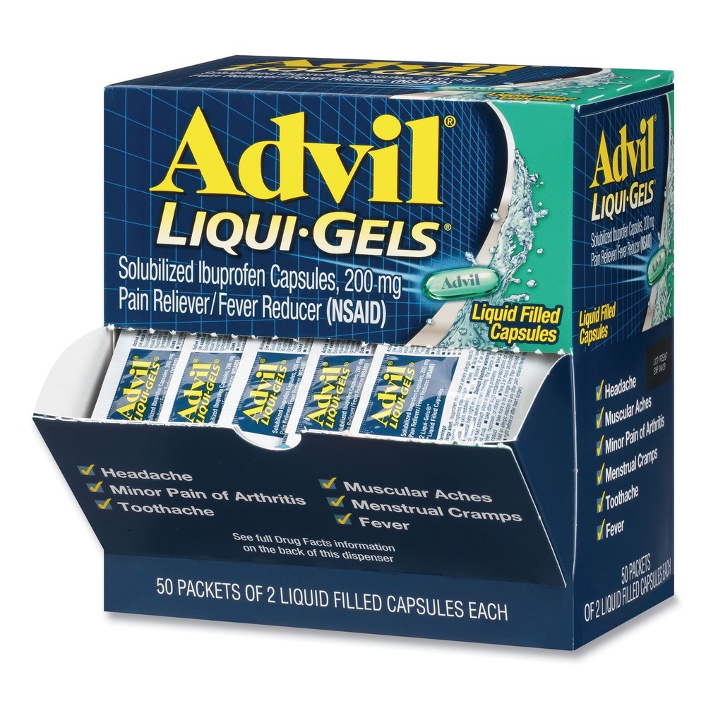 Advil BXAVLQG50BX Liqui-Gels (50/Box) New