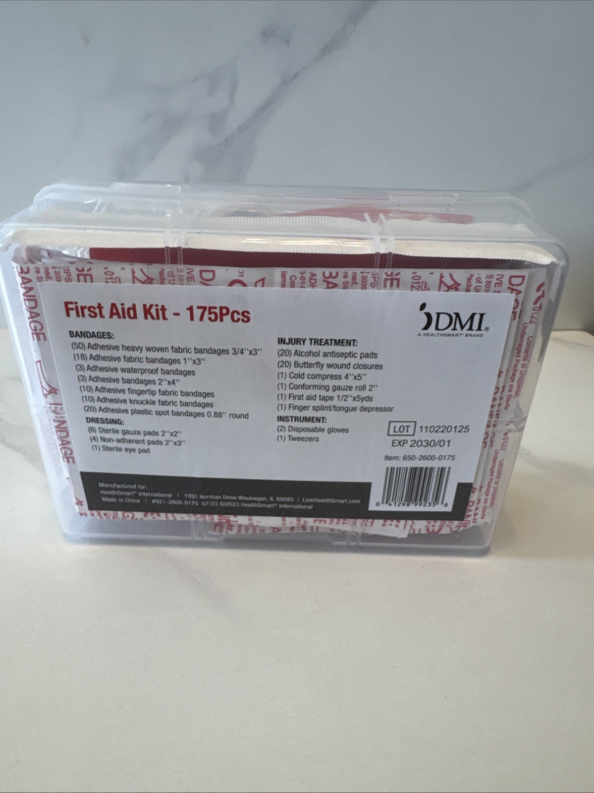 DMI 175-Piece First-Aid Kit, All-Purpose Use for Minor Cuts & Scrapes Bandages