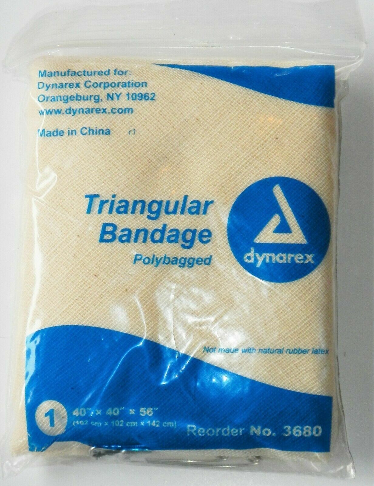 Dynarex Triangular Bandages Polybagged *Box of 12 Pcs* – 40" x 40" x 56" #3680