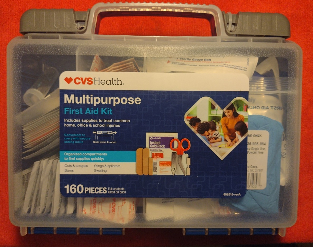 First Aid Kit CVS HEALTH Multipurpose 160 pieces #243909 NEW FACTORY SEALED
