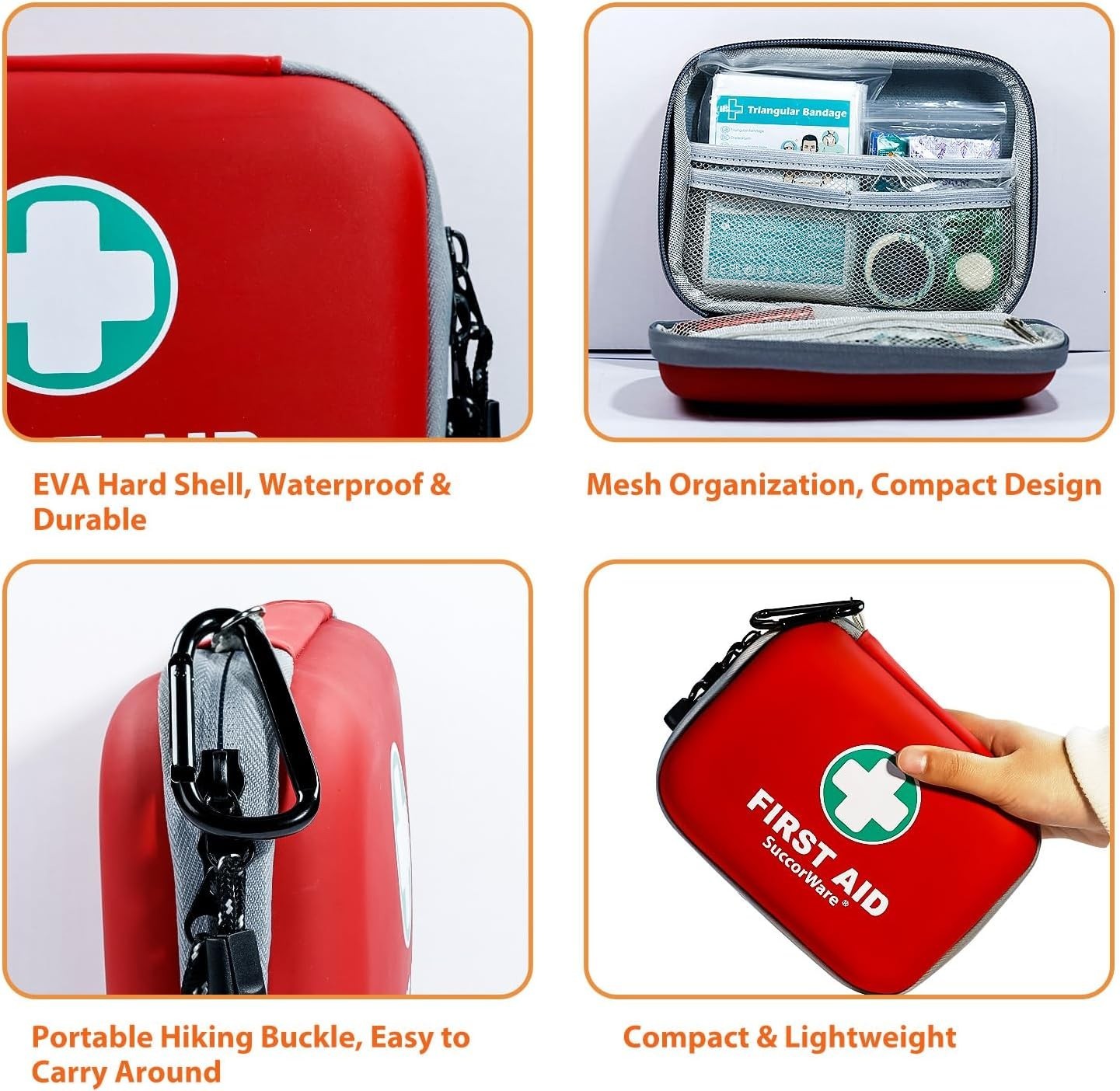 150Pieces Mini First Aid Kit,Small Medical Kit with Hard Shell,Emergency First A