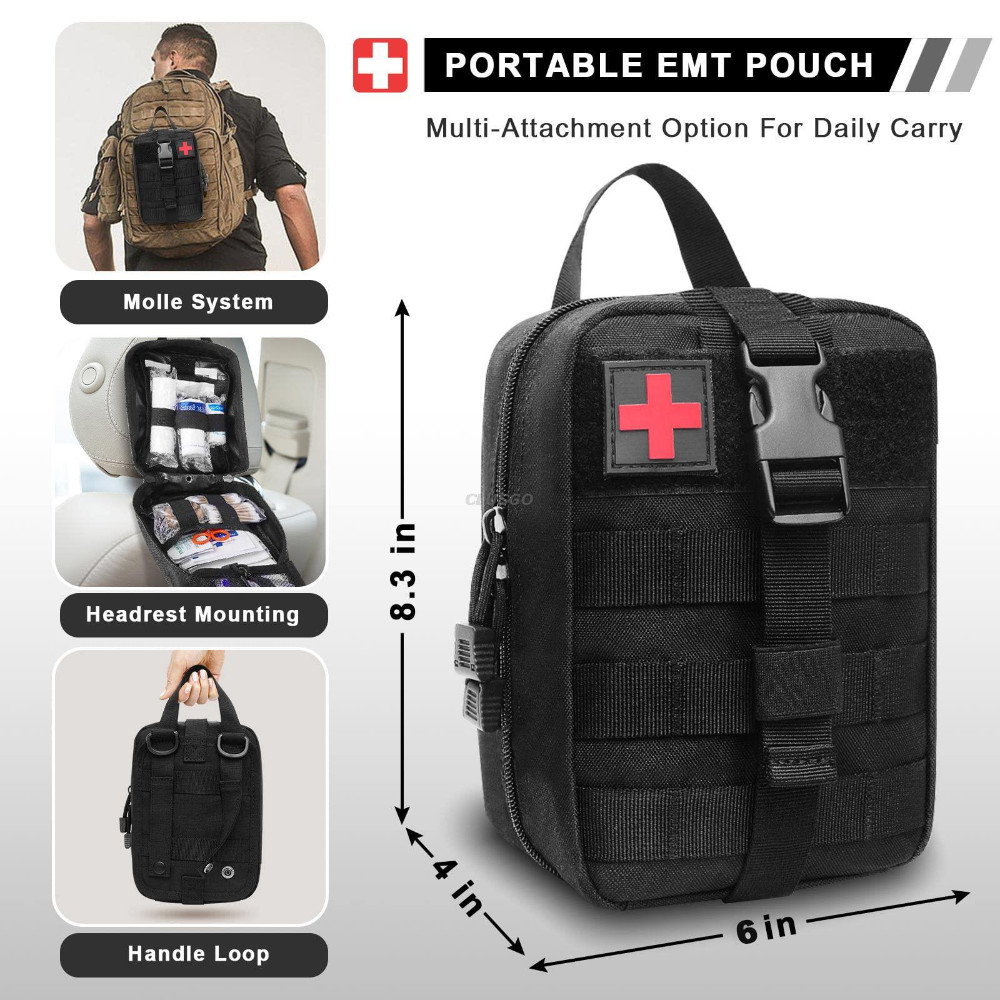 Tactical MOLLE Rip Away EMT Medical First Aid IFAK Pouch Utility Bag (Bag Only)