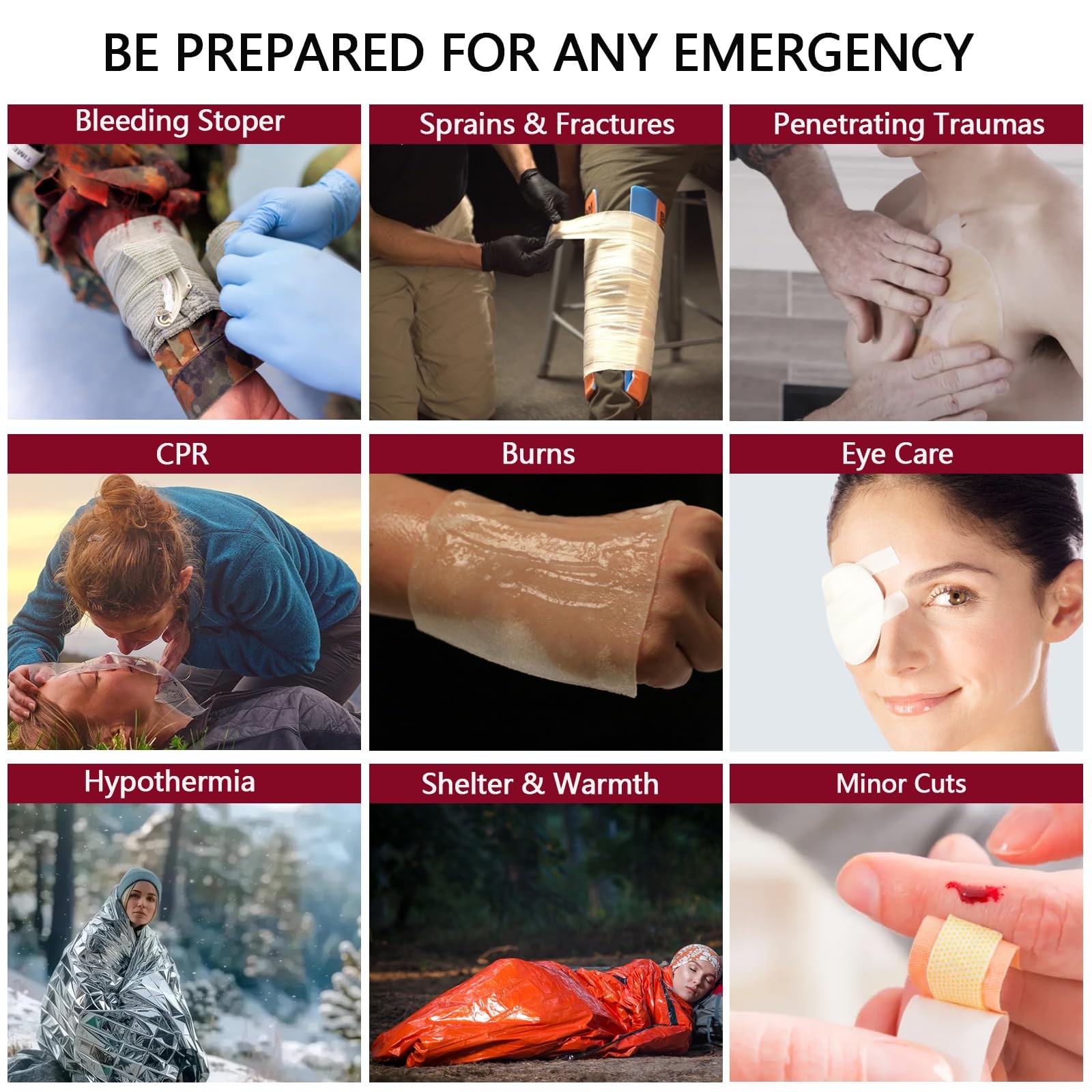 Advanced Comprehensive First Aid Kit with Well Organized Labelled Compartments