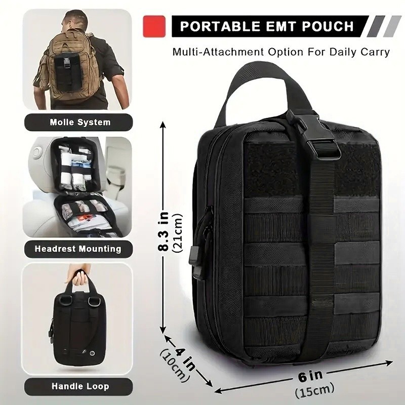 378pcs Survival First Aid Kit Responder Car Emergency Medical Trauma Bag Home US