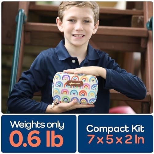 Travel First Aid Kit 130 Pieces Latex-Free Bandages Compact Purple Cute Bag