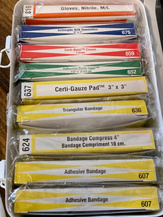 Certified Safety Mfg. Gerneral First Aid Metal Kit-Meets ANSI Standards-Unopened