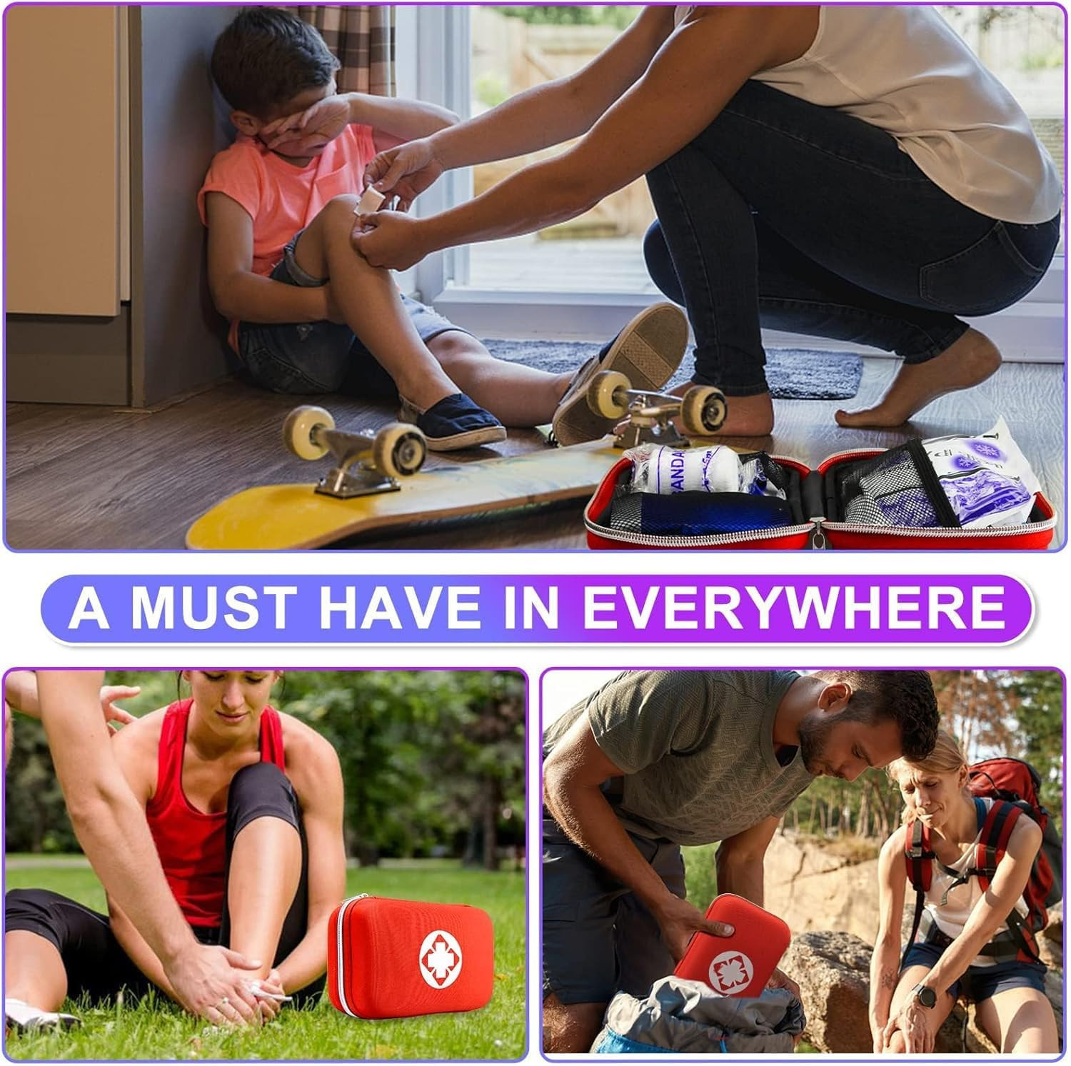Car First Aid Kits 275Pcs Survival Gear Home Travel Size Small Emergency Kit Tac