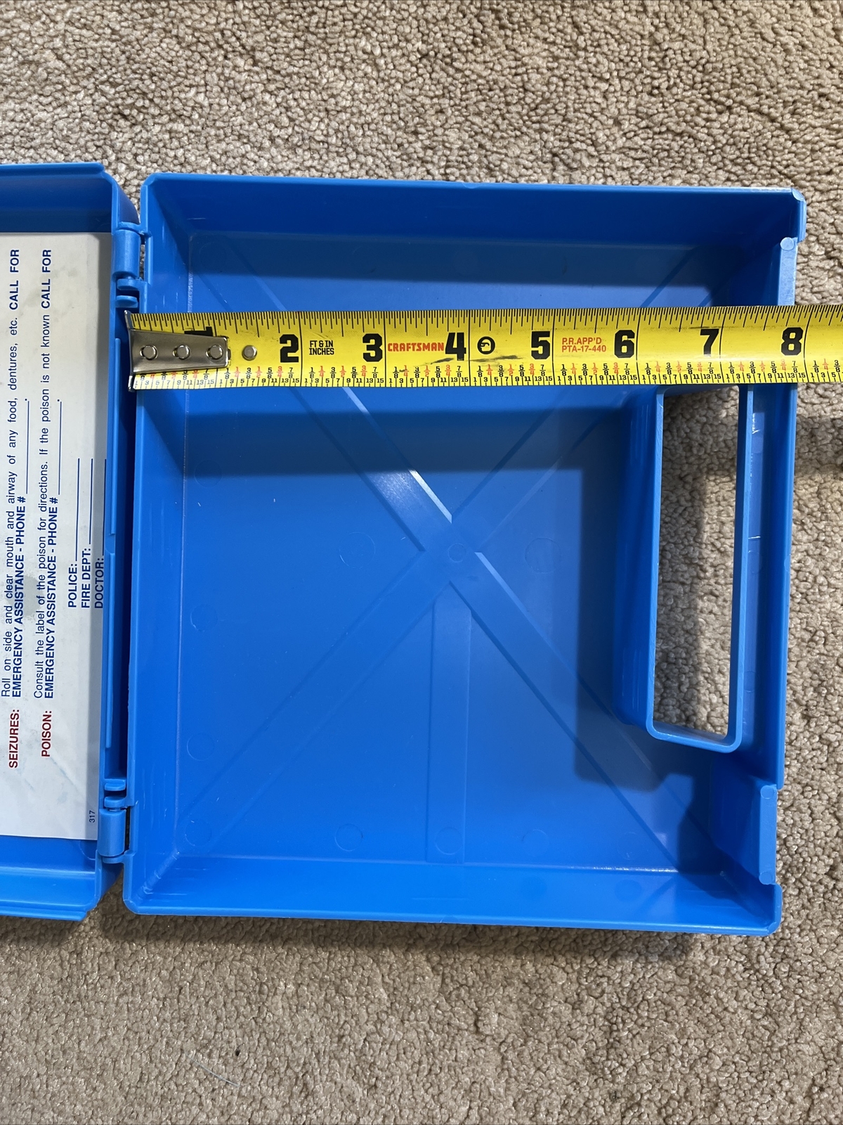 VINTAGE First Aid Only Inc 9” X 8” Comprehensive Pak Case BLUE * MADE IN THE USA