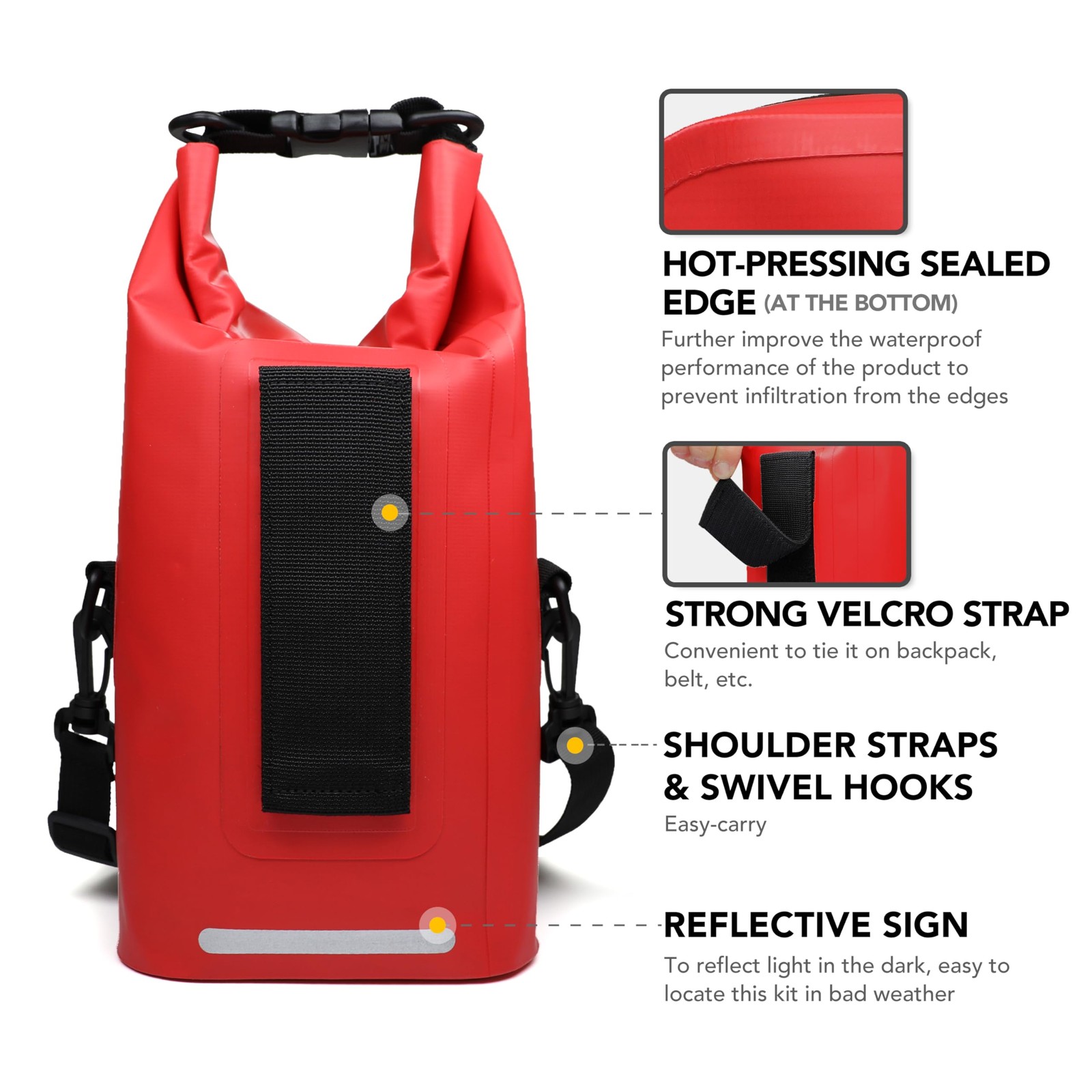 250 PCS Waterproof First Aid Kit, Roll Top Reflective Boat Dry Bag Bug Out Ba…