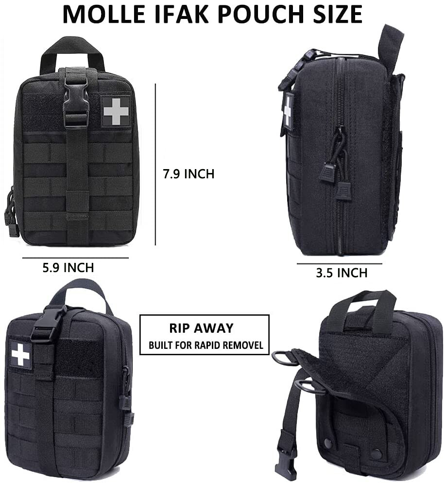 Tactical Rip-Away IFAK Medical Pouch Military Molle EMT First Aid Utility Pouch