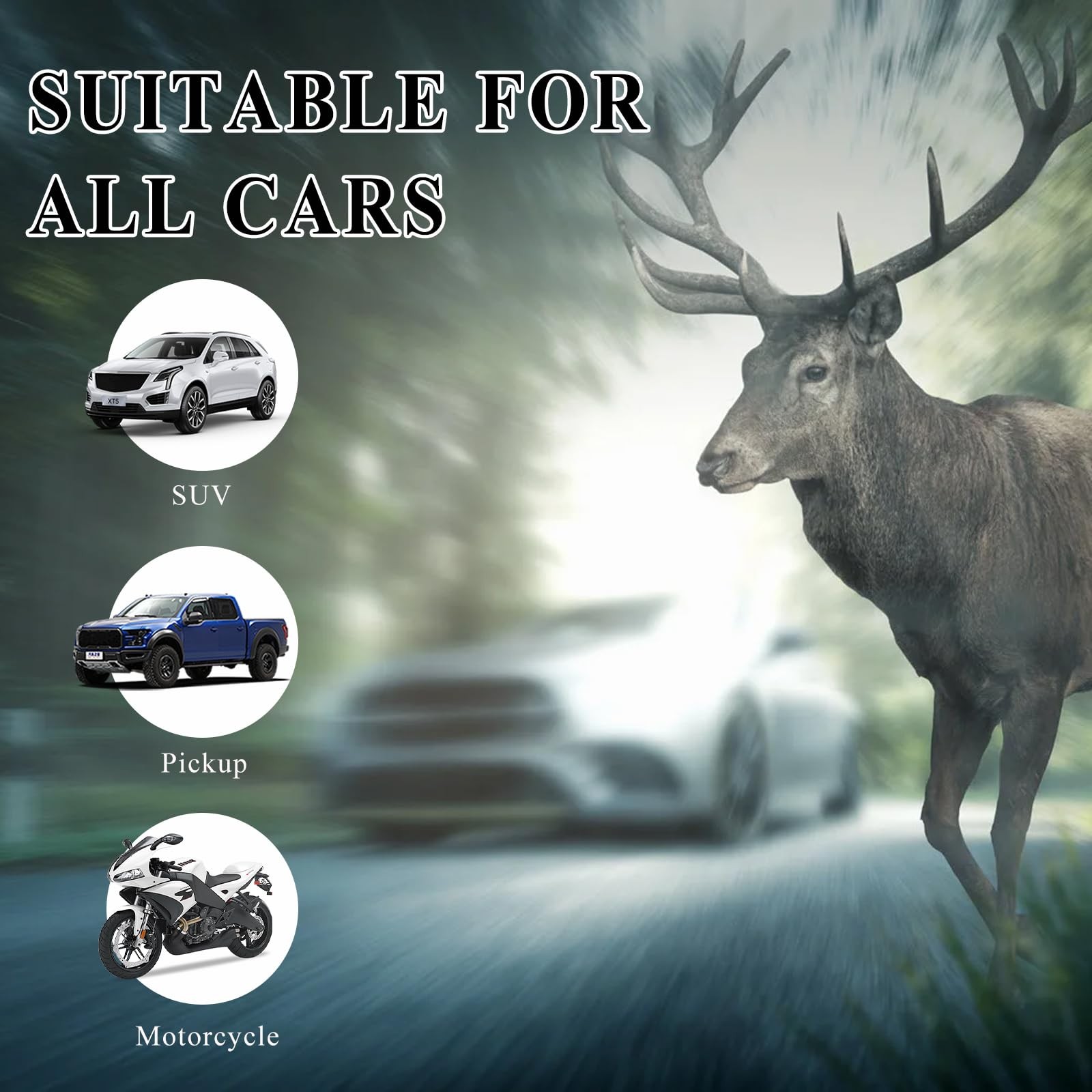 Suvnie 4 PCS Deer Whistles for Cars, Avoid 2.0 × 1.6 × 0.9 inches, 4