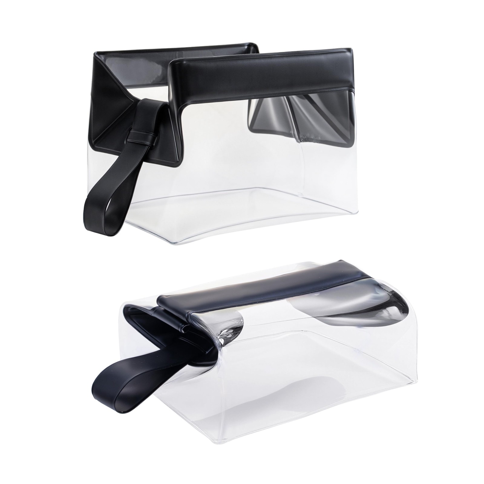 Uriyesobida TSA Approved Clear TPU Toiletry Bag with Magnetic Closure Black