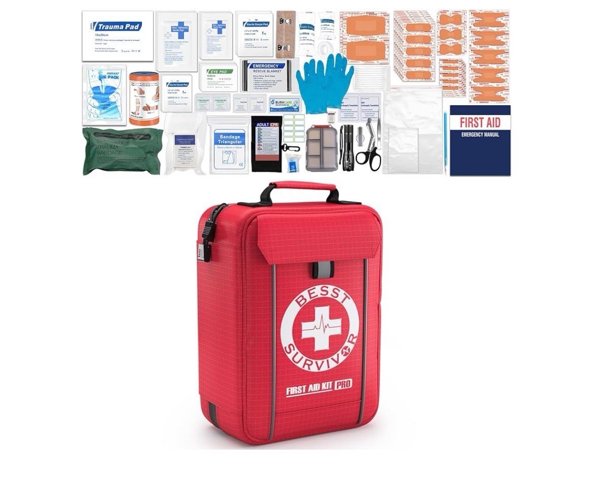 Comprehensive First Aid Kit Labeled Compartments for Trauma & Emergencies 265pcs