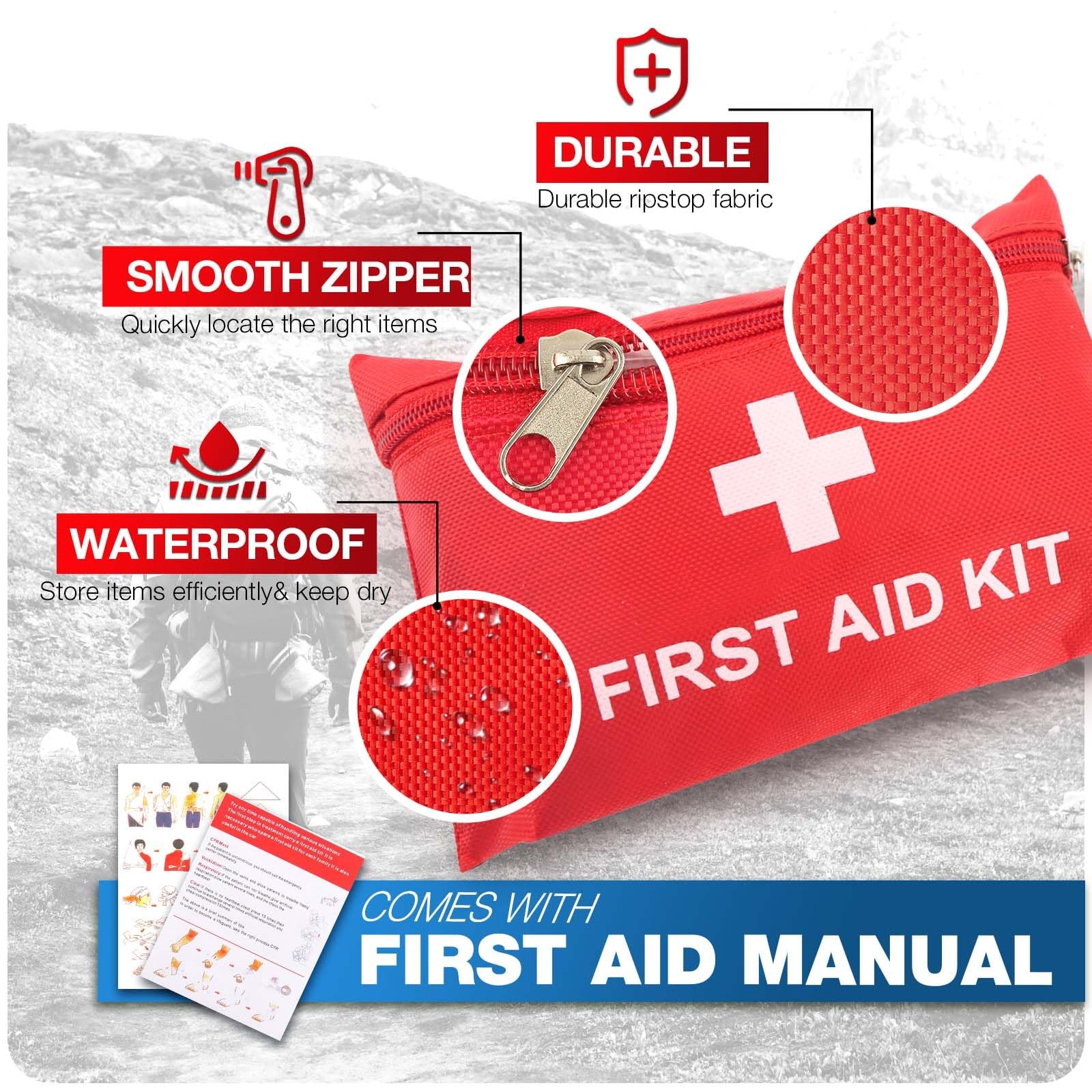 First Aid Kit for Home Car Travel 107 Piece Emergency Kits Hiking 107 pcs