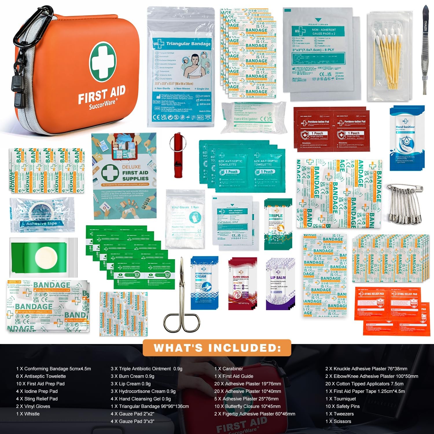 150 Pieces Mini First Aid Kit – Small Medical Kit with Hard Shell – Emergency…
