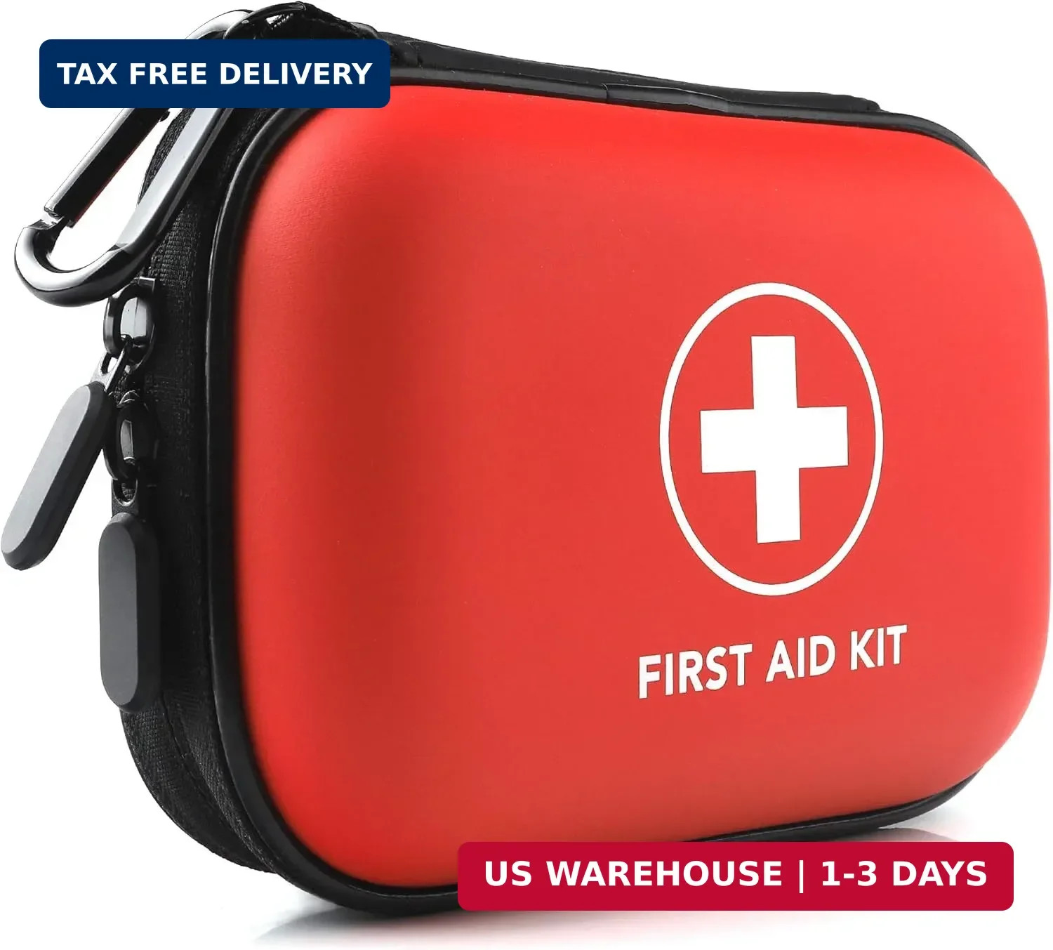 Mini First Aid Kit, 100 Pieces Water-Resistant Hard Shell Small Case – Perfect f