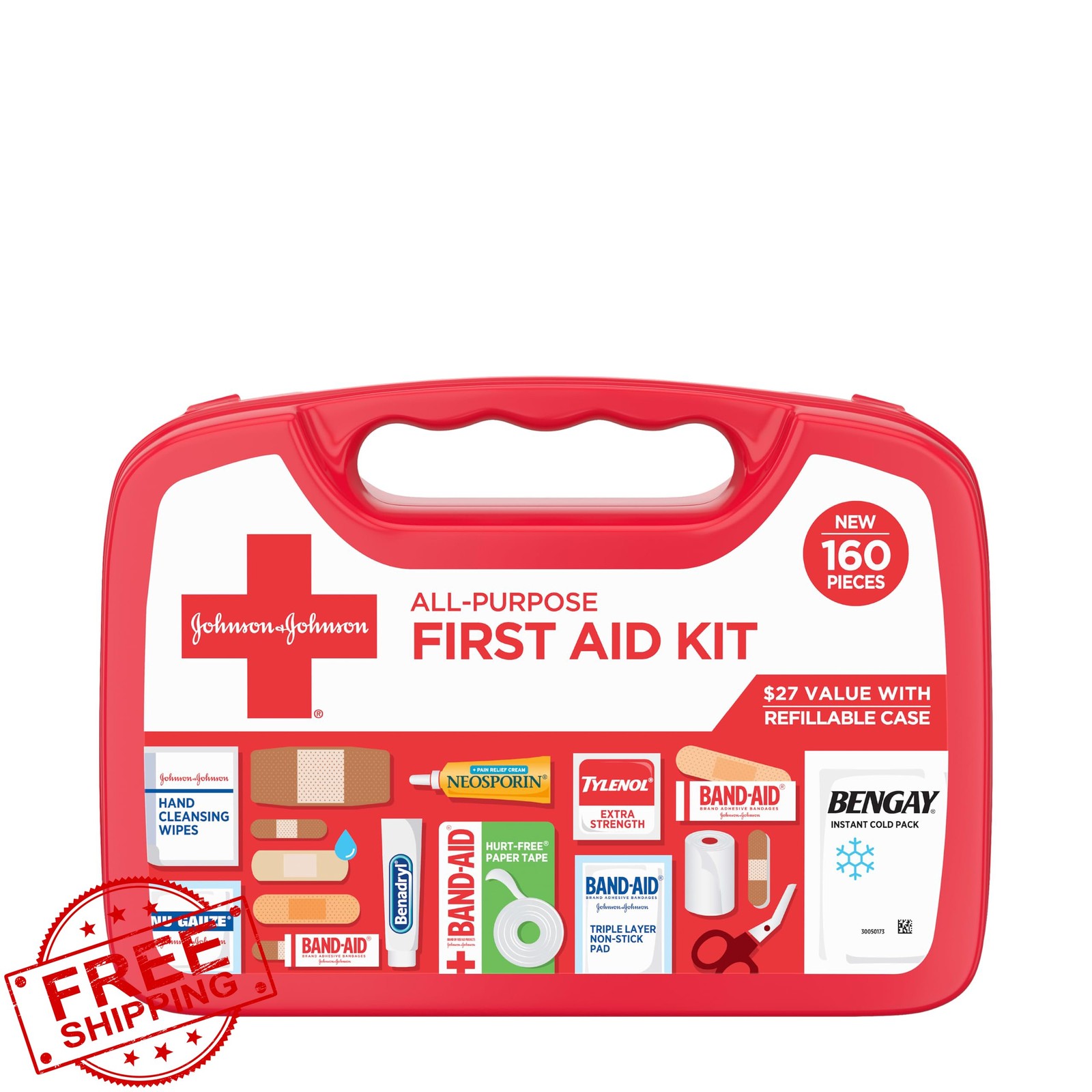 BAND-AID Brand All-Purpose Portable Compact First Aid Kit for Minor Cuts, Scr…