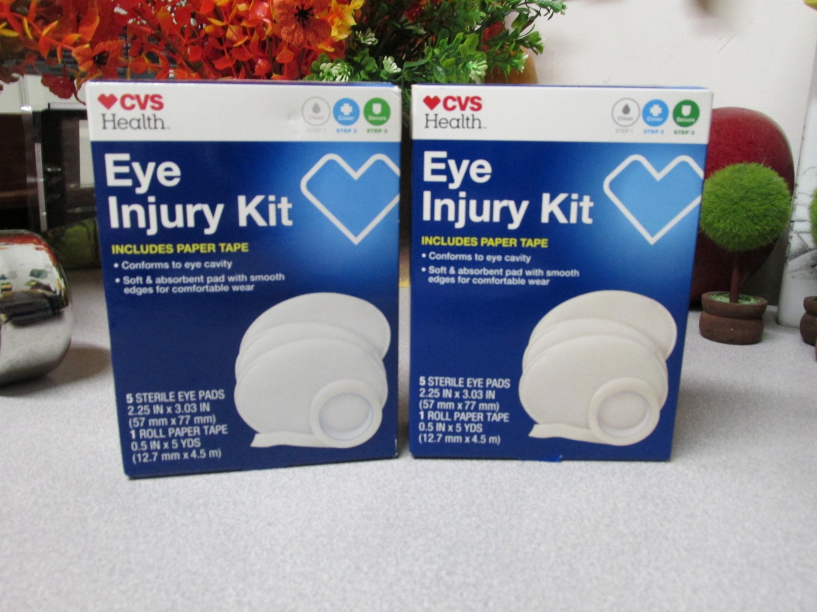 2 Boxes CVS Health Eye Injury Kit