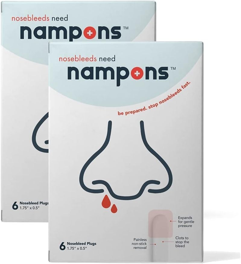 for Nosebleeds – 12 Nasal Plugs with Clotting Agent to Stop Nosebleeds Fast. Tru
